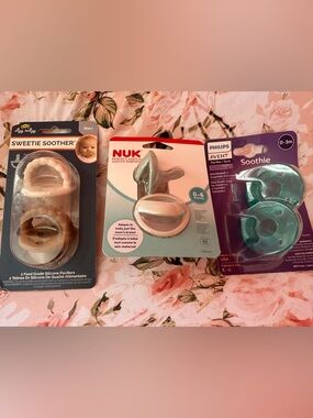NUK, Philips Avent & Unbranded Silicone Pacifier Lot - Total of 6